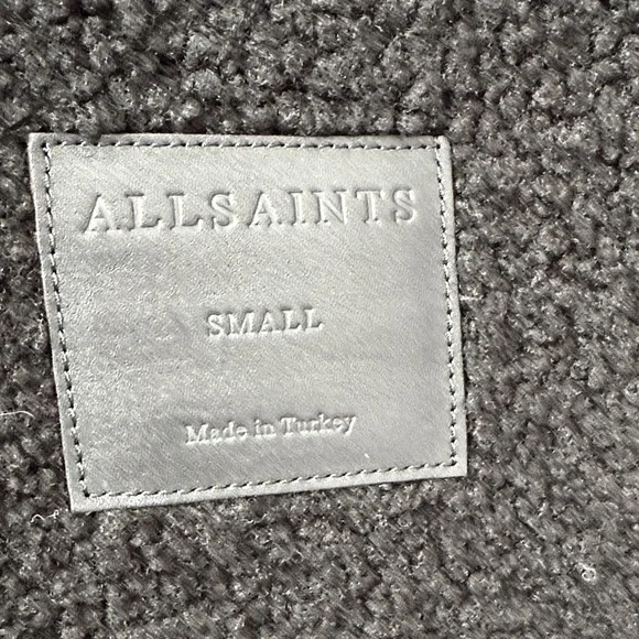All Saints Black Shearling Jacket - Picture 4 of 10